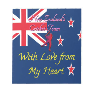 New Zealand Cricket Team: Love From My Heart Art Notepad