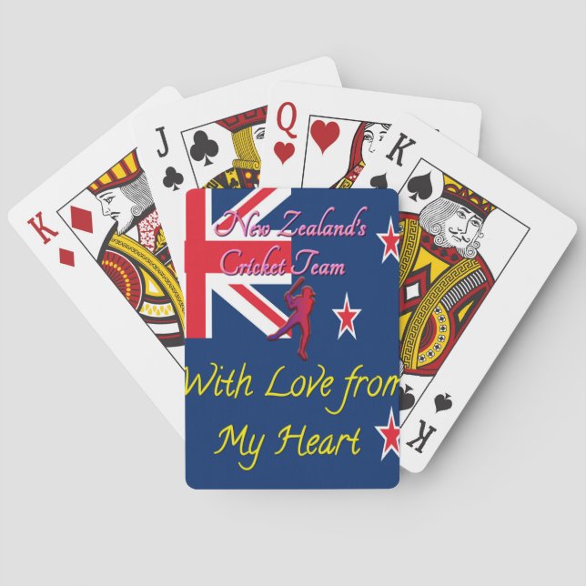 New Zealand Cricket Team: Love From My Heart Art Poker Cards (Back)