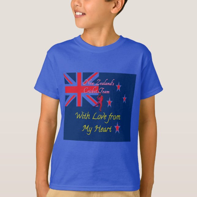 New Zealand Cricket Team: Love From My Heart Art T-Shirt (Front)