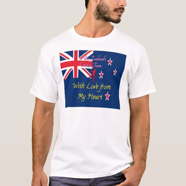 New Zealand Cricket Team: Love From My Heart Art T-Shirt (Front)