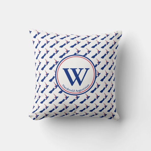 NEW ZEALAND Custom Monogram Add Your Name Throw Pillow