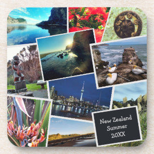 New Zealand Custom Photo Collage  Beverage Coaster