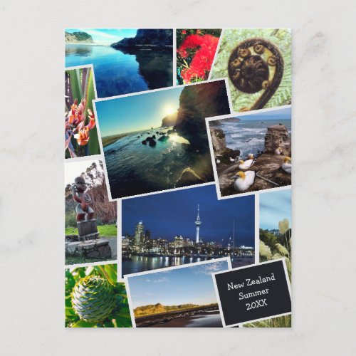 New Zealand Custom Photo Collage Postcard