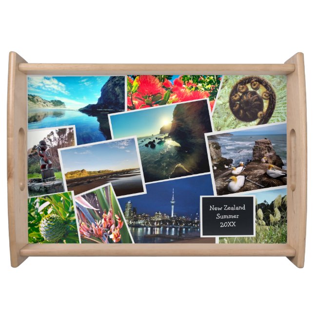New Zealand Custom Photo Collage Serving Tray (Front)