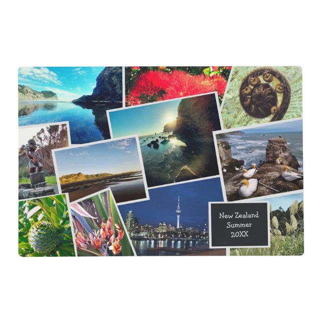 New Zealand Custom Photo Travel Collage Placemat (Front)