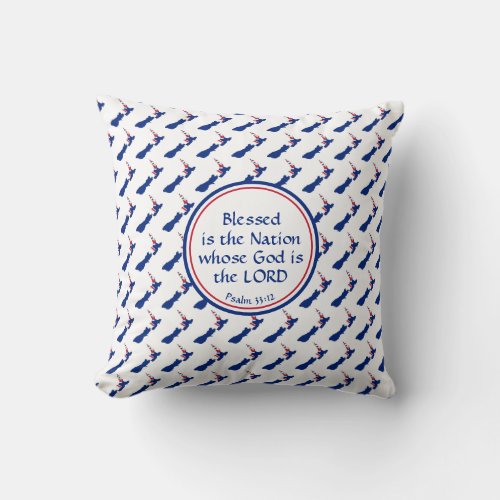 NEW ZEALAND Custom Scripture BLESSED NATION Throw Pillow