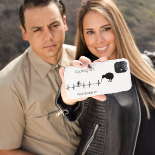 New Zealand Cycling Heartbeat Kiwi Bike Gift iPhone 11 Case