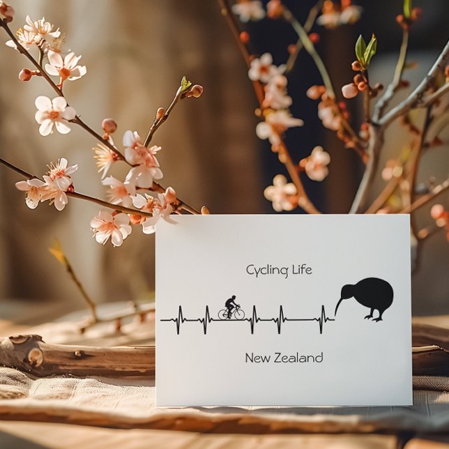 New Zealand Cycling Heartbeat Kiwi Bike Gift Holiday Postcard (Creator Uploaded)