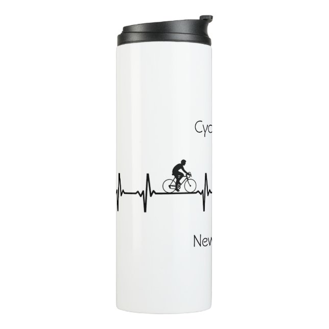 New Zealand Cycling Heartbeat Kiwi Bike Gift Thermal Tumbler (Rotated Left)