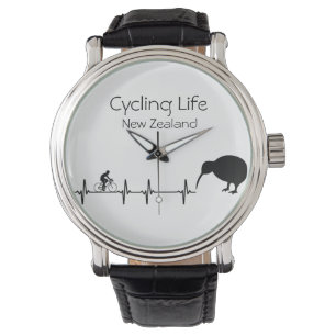 New Zealand Cycling Heartbeat Kiwi Bike Gift Watch