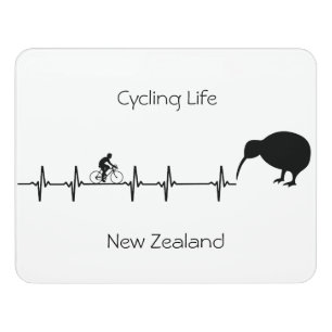 New Zealand Cycling Heartbeat Kiwi Entry Door Sign