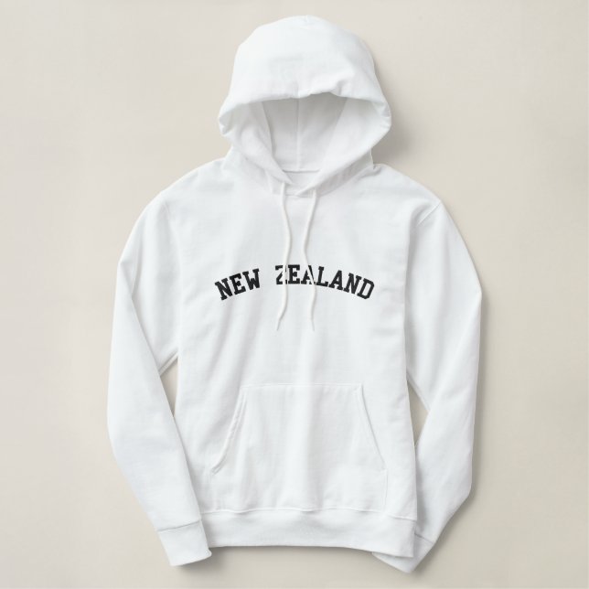 New Zealand Embroidered Hoodie  (Design Front)