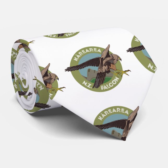New Zealand Falcon Karearea Neck Tie (Rolled)