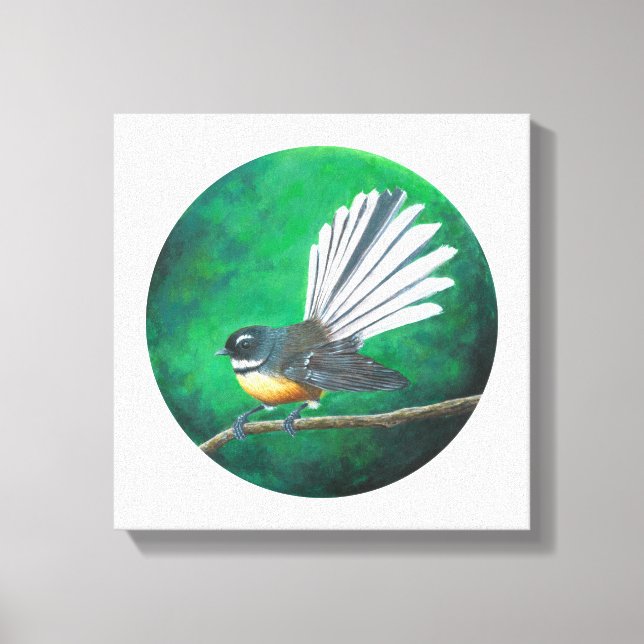 New Zealand fantail bird (piwakawaka) - Canvas Art (Front)