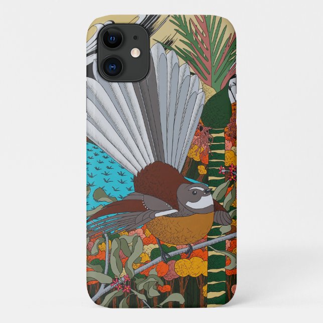 New Zealand Fantail phone case (Back)