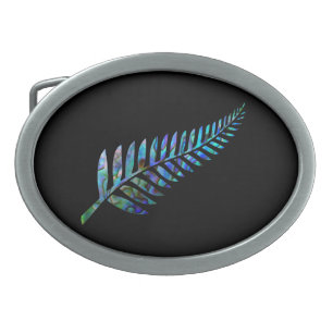 NEW ZEALAND FERN PAUA BELT BUCKLE