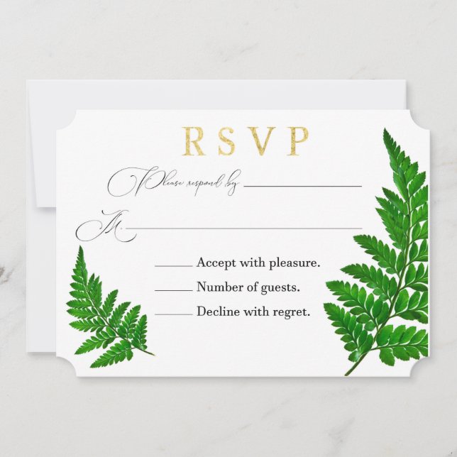 New Zealand Fern RSVP Card (Front)