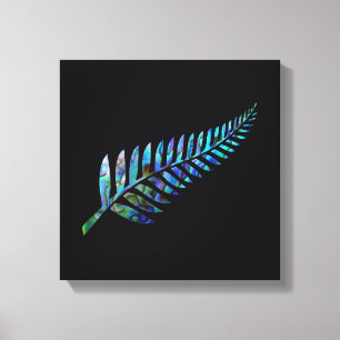 NEW ZEALAND FERN SIMPLE PAUA CANVAS PRINT