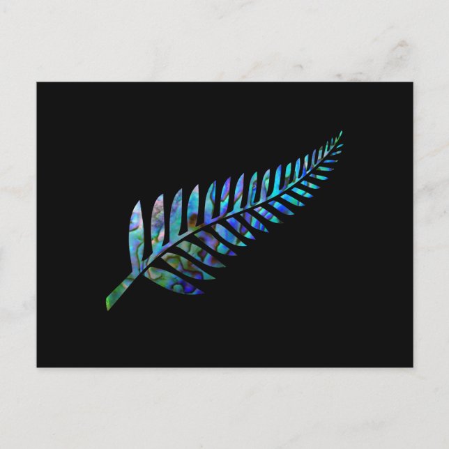 NEW ZEALAND FERN SIMPLE PAUA POSTCARD (Front)