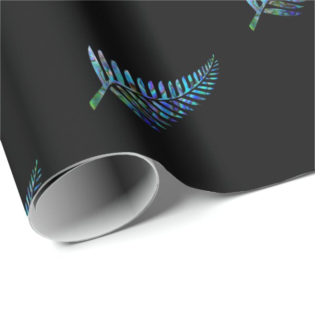 NEW ZEALAND FERN SIMPLE PAUA WRAPPING PAPER (Roll Corner)