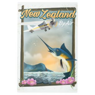 New Zealand Fishing travel poster