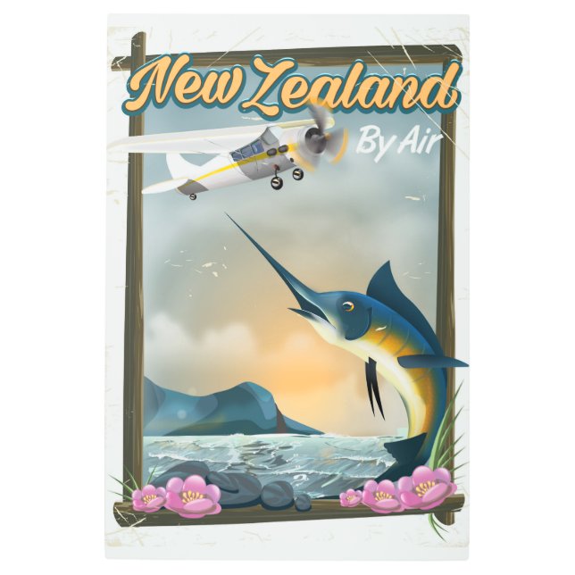 New Zealand Fishing travel poster (Front)