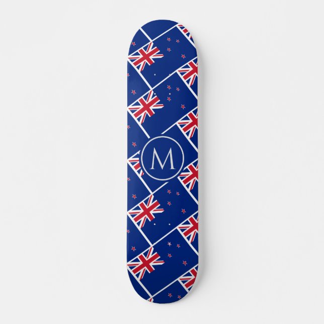 NEW ZEALAND Flag Aotearoa Custom MONOGRAM Skateboard (Front)
