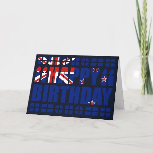 New Zealand Flag Birthday Card