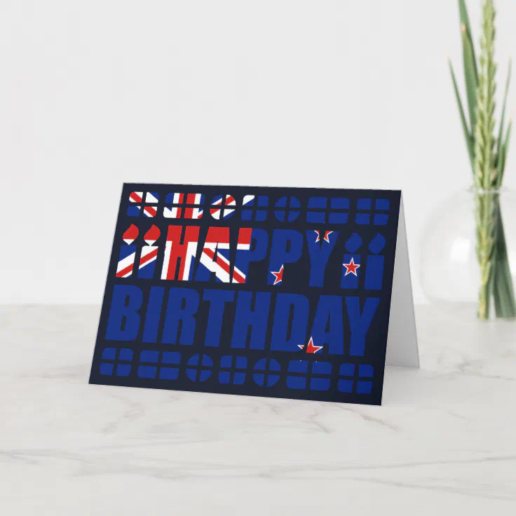 New Zealand Flag Birthday Card Zazzle