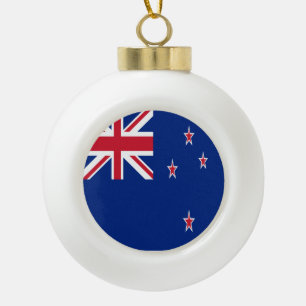 New Zealand Flag Ceramic Ball Christmas Ornament