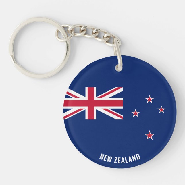New Zealand Flag Charming Patriotic Keychain (Front)