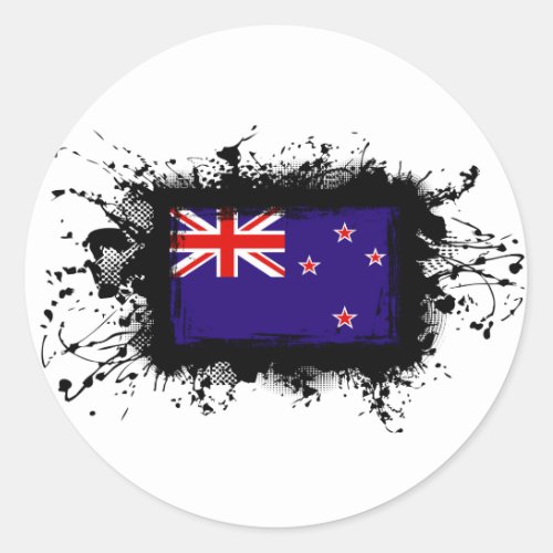 New Zealand Flag Classic Round Sticker