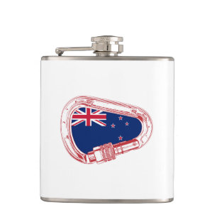 New Zealand Flag Climbing Carabiner Flask
