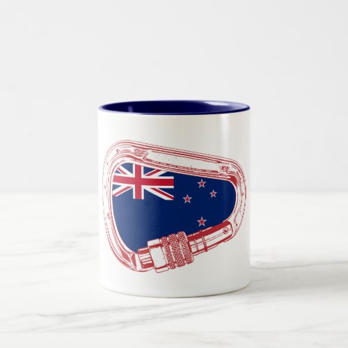 New Zealand Flag Climbing Carabiner Two_Tone Coffee Mug