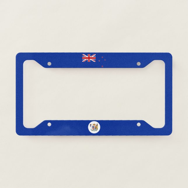 New Zealand flag-coat of arms License Plate Frame (Front)