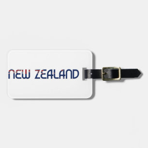 New Zealand Flag Colors Typography Luggage Tag