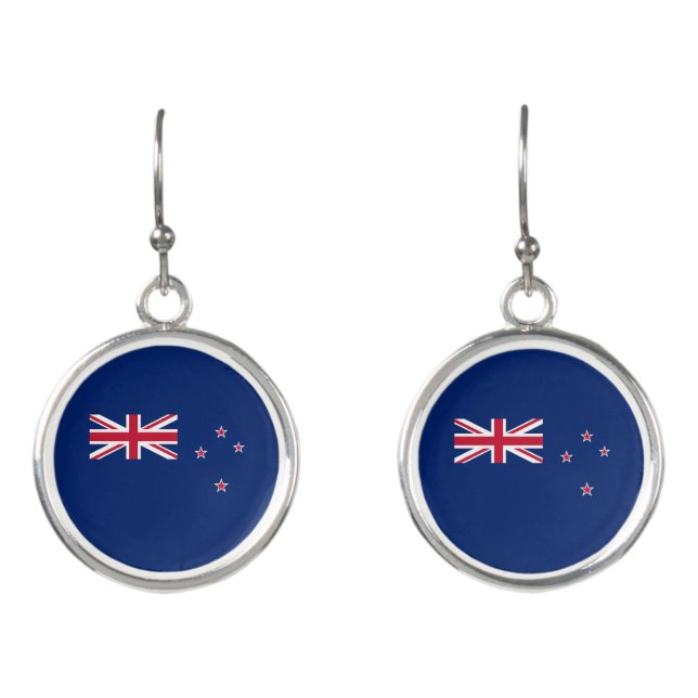 New Zealand Flag Earrings (Front)