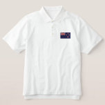 New Zealand Flag Embroidered Men&#39;s Polo Shirt at Zazzle