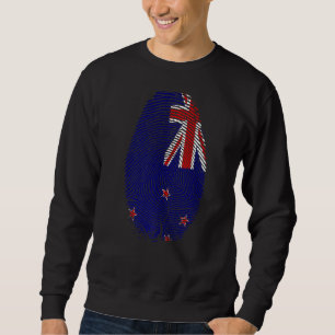 New Zealand Flag Fingerprint Dna  New Zealanders Sweatshirt