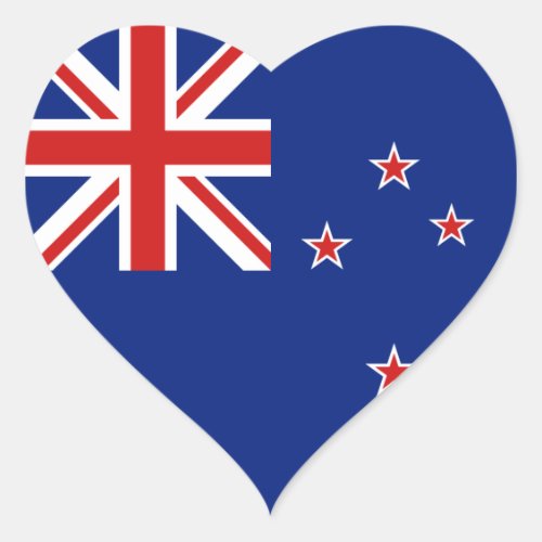 New Zealand Flag Heart Sticker