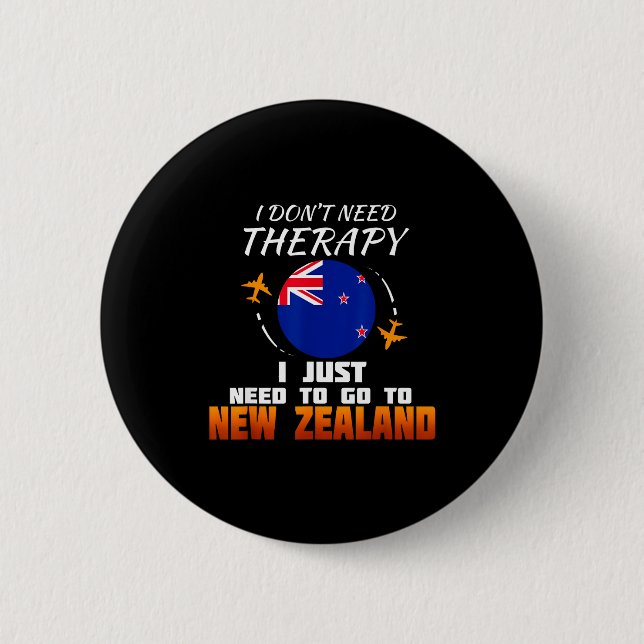 New Zealand Flag I Vacation I Funny New Zealand  Button (Front)