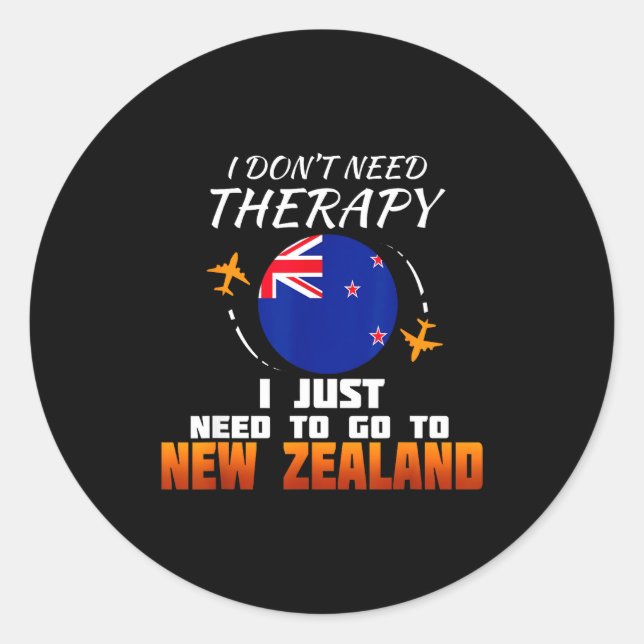 New Zealand Flag I Vacation I Funny New Zealand  Classic Round Sticker (Front)