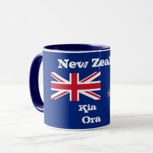 New Zealand Flag & Kia Ora coffee mug / Zealand