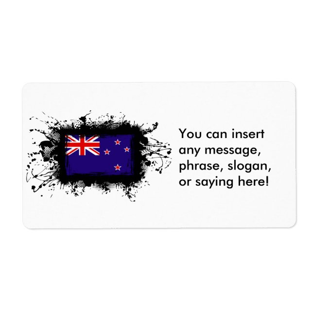 New Zealand Flag Label (Front)