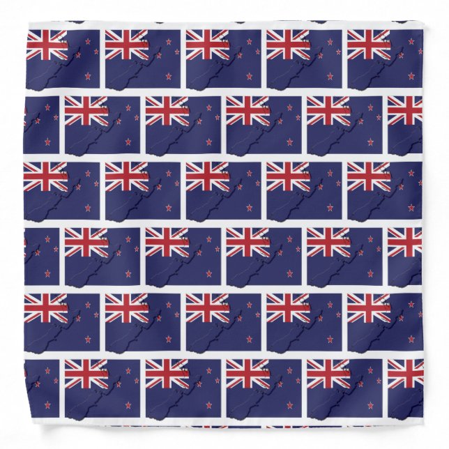 NEW ZEALAND Flag Map Bandana (Front)