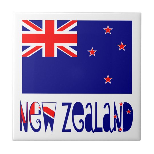 New Zealand Flag & Name Tile