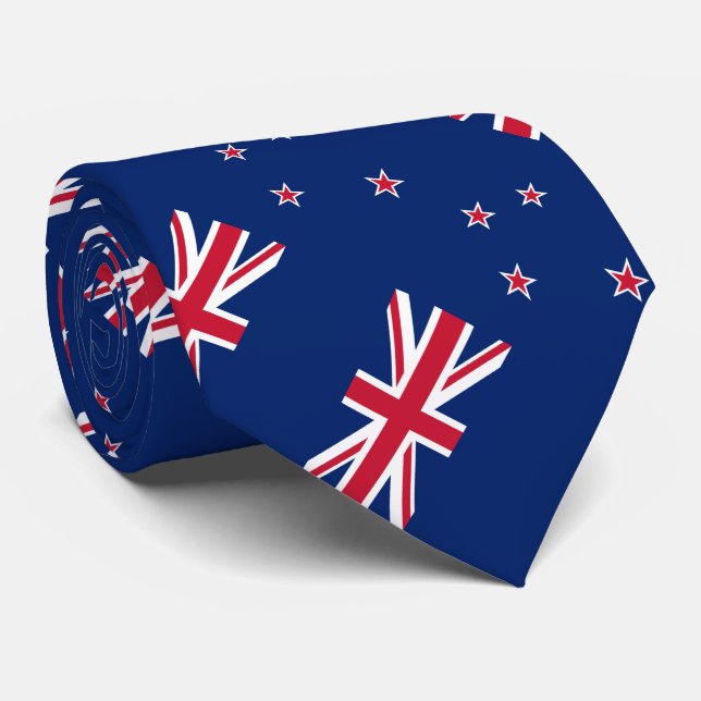 New Zealand Flag Neck Tie (Rolled)