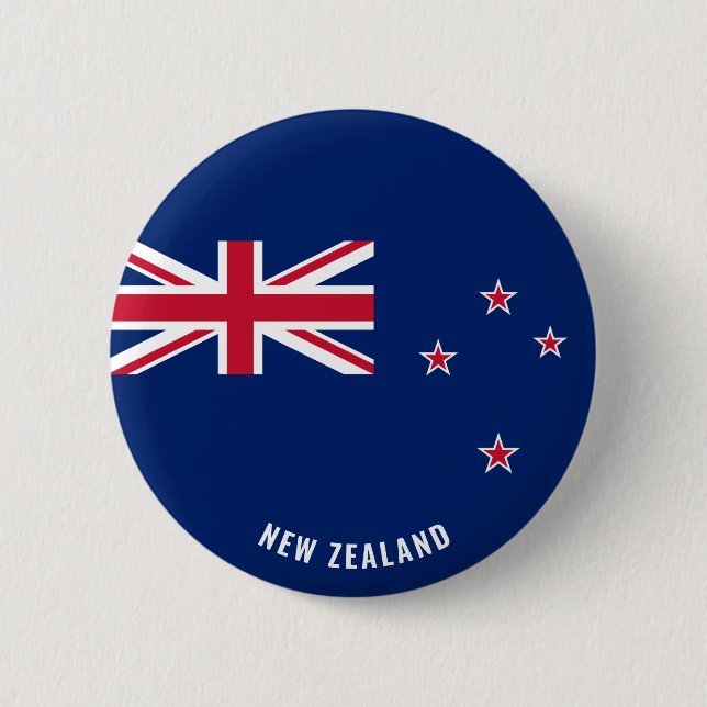 New Zealand Flag Patriotic Button (Front)