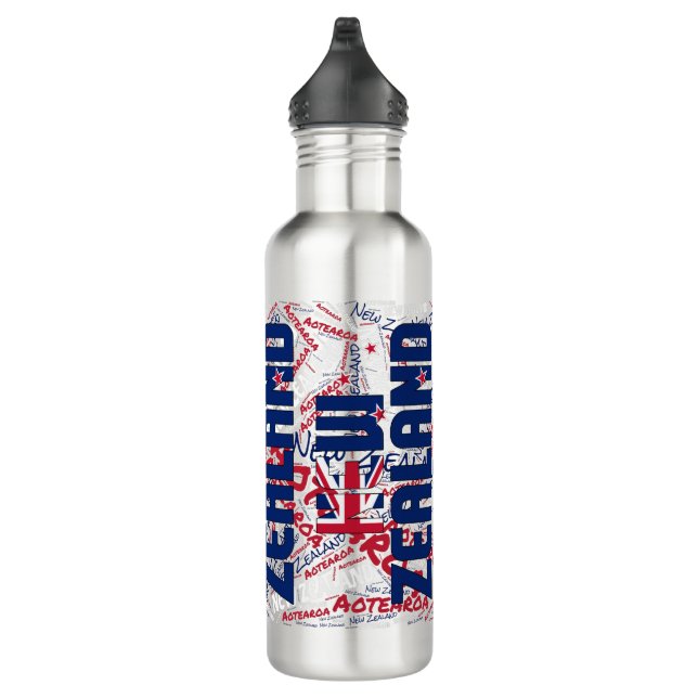 New Zealand Flag Patriotic Stainless Steel Water Bottle (Right)