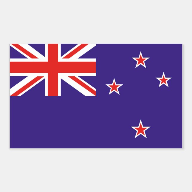 New Zealand Flag Rectangular Sticker (Front)